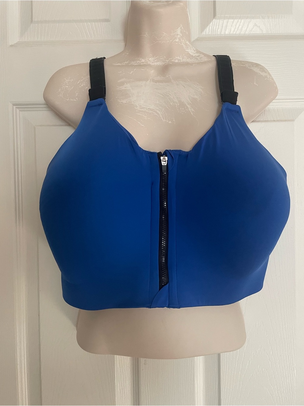 Torrid Active Blue Front-Zip Sports Bra with Adjustable Straps 44C